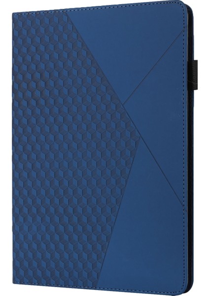 Samsung Galaxy Tab A8 10.5 2021 X200/X205 Kraliyet Mavisi İçin Rhombus Skin Fe Deri Kılıf (Yurt Dışından)