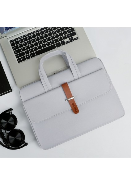 Pu Çok Bölmeli Bilgisayar Çantası, Boyut: 15-15.6 Inç Gri (Yurt Dışından)