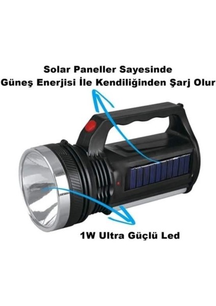 AYT Çözüm 30 W Solar El Feneri, Güneş Enerjili, Pilsiz El Feneri