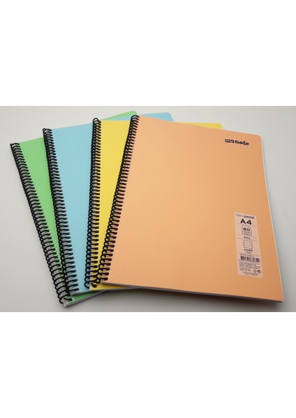 My Note Flex Pastel A4 Spiralli 80 Yaprak Çizgili 4'lü Paket