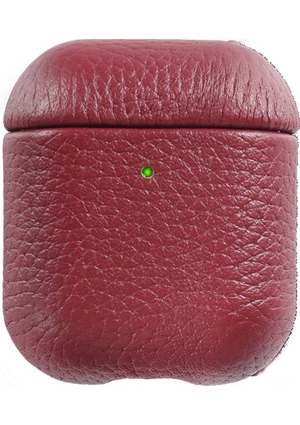 1/2 Şarap Kırmızısı İçin Lychee Tahıl Cowhide Kulaklık Kılıfı (Yurt Dışından)