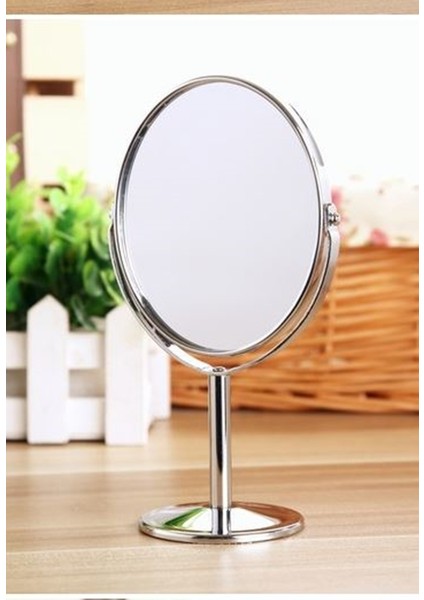 AYN-101 Krom Büyüteçli Taşınabilir Mini Çift Taraflı Makyaj Aynası Oval - Standlı Seyahat Aynası fiyatları
