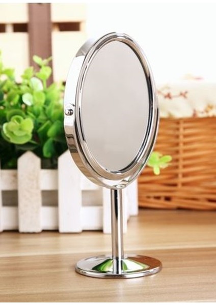 AYN-101 Krom Büyüteçli Taşınabilir Mini Çift Taraflı Makyaj Aynası Oval - Standlı Seyahat Aynası fırsatları