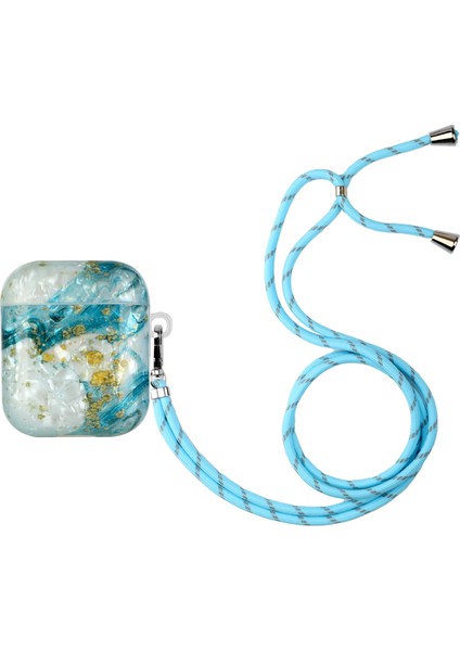 1/2 Mavi Altın Mermer İçin Kordonlu Boyalı Kulaklık Çantası (Yurt Dışından)