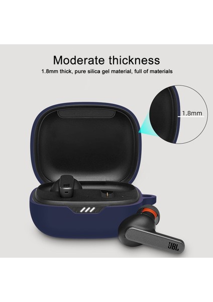 Jbl Dalgası 300TWS İçin Silikon Koruyucu Kılıf Koyu Mavi (Yurt Dışından)