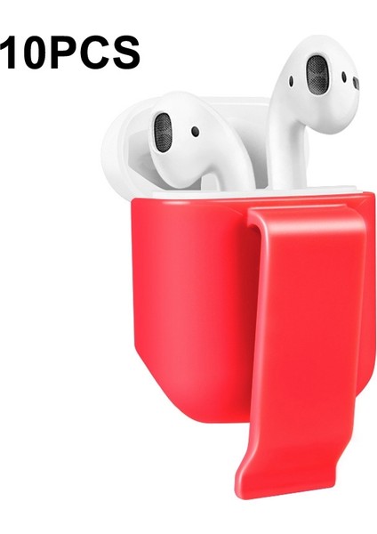 10 Pcs Taşınabilir Kulaklık Bel Asma Koruyucu Kapak Kırmızı (Yurt Dışından)