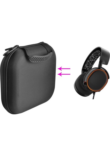 Stes Arctıs Ice 5 Siyah İçin Rgb Aydınlatma Kulaklık Çantası (Yurt Dışından)