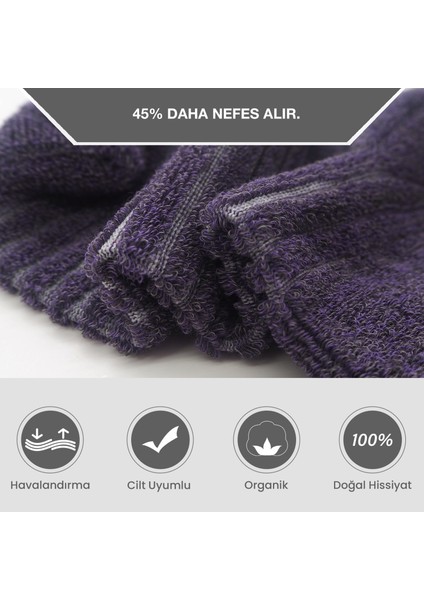 3 Çift Mor Kısa Havlu Çorap 36-40 Numara