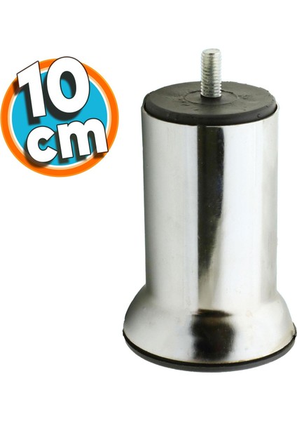 Mobilya Metal Kanepe Puf Baza Koltuk Orta Destek Ayağı M8 Civata Krom Metal Ayak 10 cm