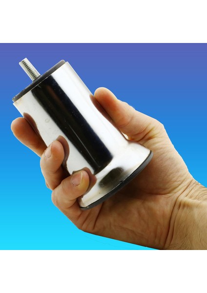 Mobilya Metal Kanepe Puf Baza Koltuk Orta Destek Ayağı M8 Civata Krom Metal Ayak 10 cm