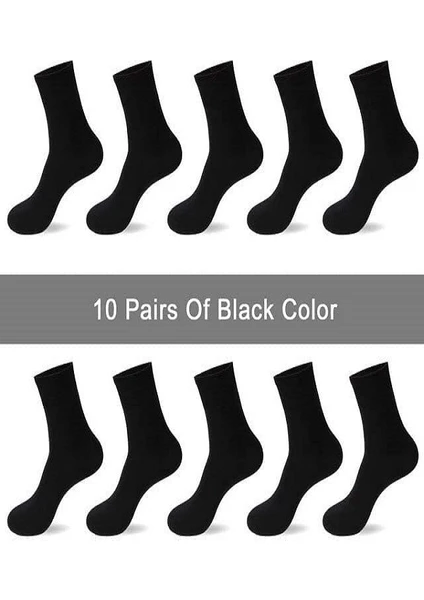 Black Arden Socks 10 Çift Siyah Erkek Soket Çorap