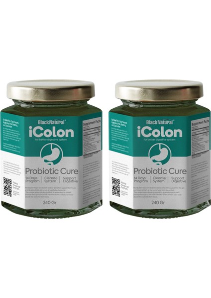 Black Natural Icolon Probiotic Cure- Icolon Bağırsakk 2 Adet