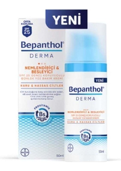 Derma Nemlendirici ve Besleyici SPF25 Yüz Bakım Kremi 50ML