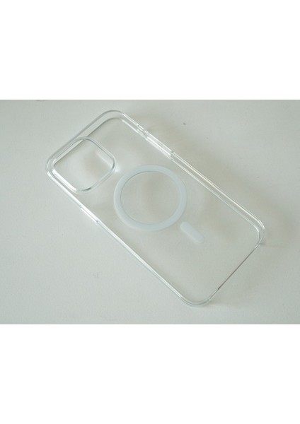 iPhone 14 Promax Magsafe Destekli Şeffaf Kılıf + Seramik Nano Ekran Koruyucu