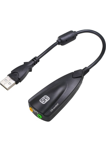 USB ses kartı 7.1 5HV2 USB harici Usb ses kartı Siyah