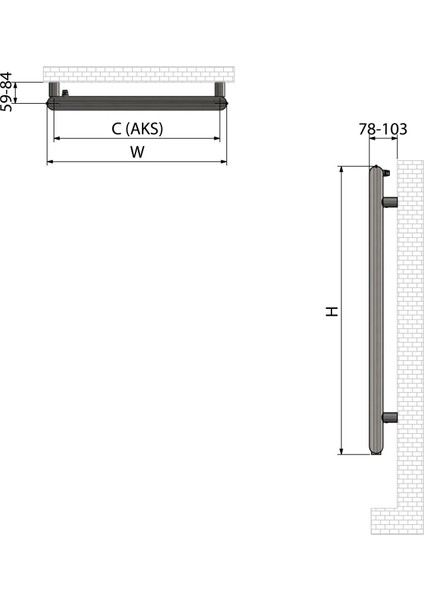 1200 Mm x 500 Mm Paslanmaz Çelik Trendy Night Black Siyah Havlupan