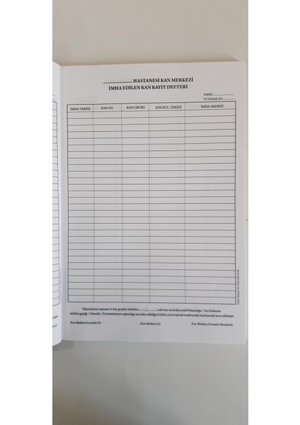 Imha Edilen Kan Kayıt Defteri fiyatları