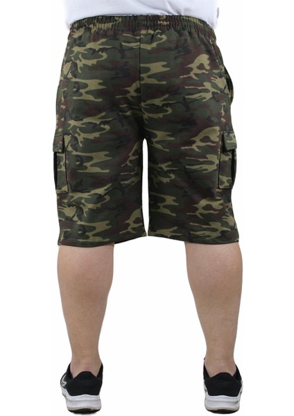 Mocgrande Büyük Beden Commando Camouflage Erkek Penye Şort 23606 Hakı modelleri