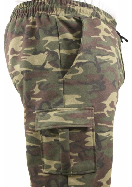 Mocgrande Büyük Beden Commando Camouflage Erkek Penye Şort 23606 Hakı fırsatları
