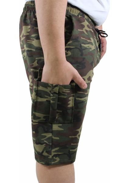 Mocgrande Büyük Beden Commando Camouflage Erkek Penye Şort 23606 Hakı indirimleri