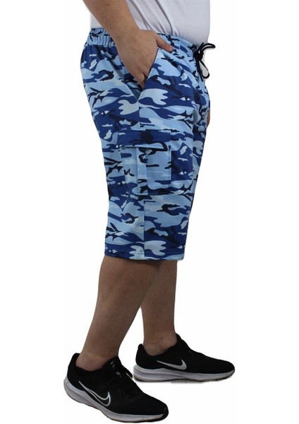 Mocgrande Büyük Beden Commando Camouflage Erkek Penye Şort 23606 Marin fırsatları