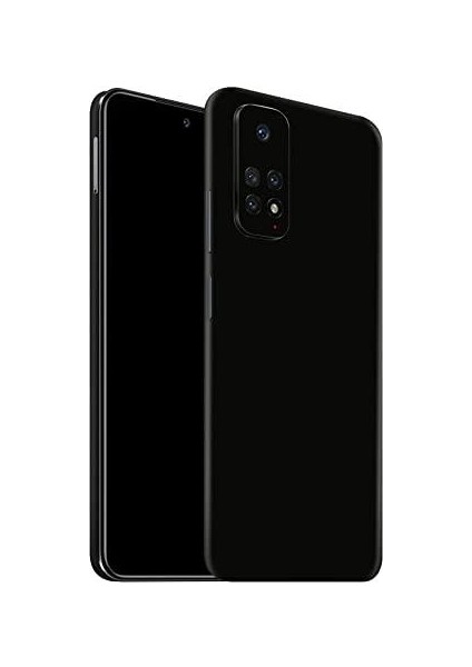 ECR MOBILE Redmi Note 11 Pro ile Uyumlu Deri Desenli Siyah Arka Kaplama