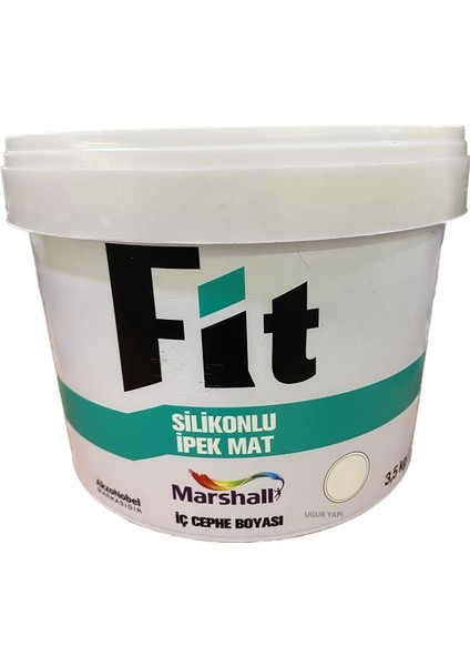Fit Silikonlu İpek Mat Silinebilir Duvar Boyası 2.5 Lt + Marshall Fit Extra Tavan Boyası 3.5 kg + Duvar Boyama Seti indirimleri