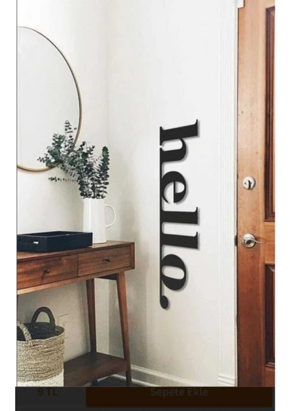 Home Jamin Hello Ahşap Duvar Yazısı Lazer Kesim Mdf