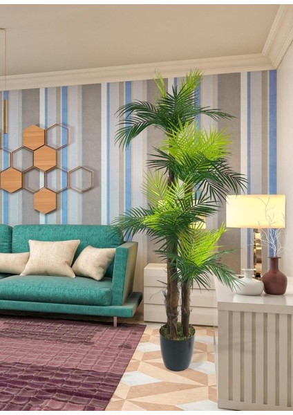 Yapay Ağaç Palmiye 4 Katlı 165 cm Salon Çiçeği Yapay Çiçek