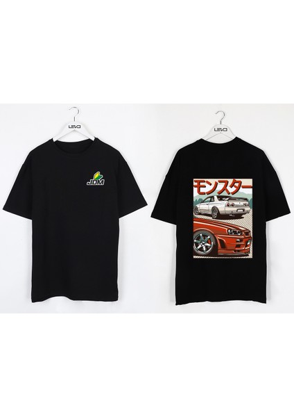 Oversize Siyah Gtr R34 Gtr R33 Jdm Tshirt Gtr