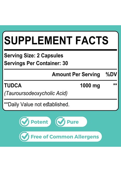 Tudca 1000 mg 60 Kapsul Liver Support For Detox Cleanse indirimleri