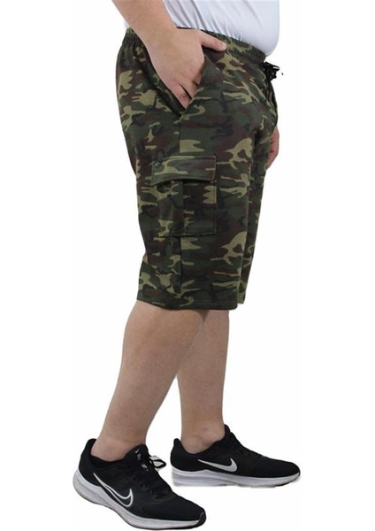 Büyük Beden Commando Camouflage Erkek Penye Şort 23606 Hakı fiyatları
