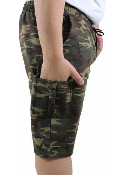 Büyük Beden Commando Camouflage Erkek Penye Şort 23606 Hakı indirimleri
