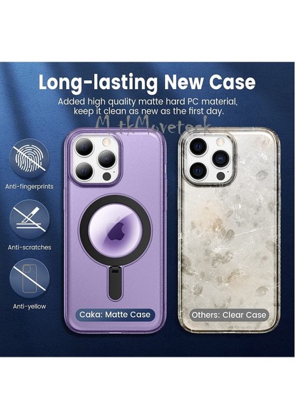 Apple Iphone 14 Pro Max Uyumlu Kılıf Magsafe Şarj Özellikli Mag Standlı Büyüteç Merçek Halkalı Rock Serisi Logo Gösterir Case