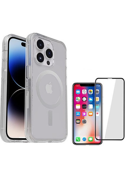 iPhone 11 Pro Max Magsafe Destekli Şeffaf Kılıf + Seramik Nano Ekran Koruyucu