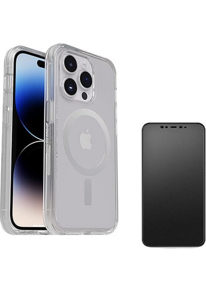 iPhone 11 Pro Max Magsafe Destekli Şeffaf Kılıf +Mat Seramik Nano Ekran Koruyucu