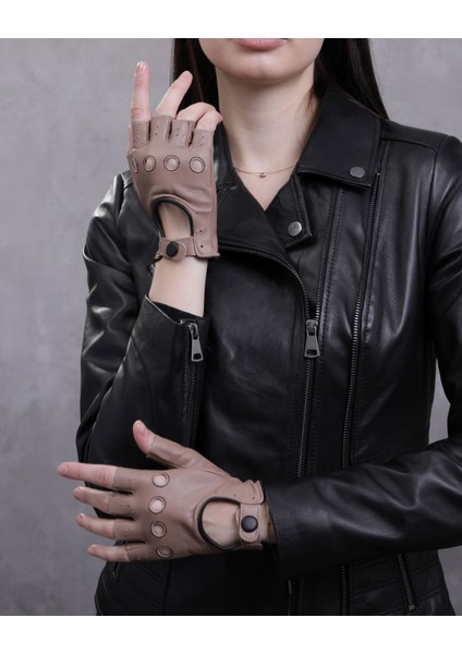 Kadın Kesik Parmak Deri Eldiven fırsatları