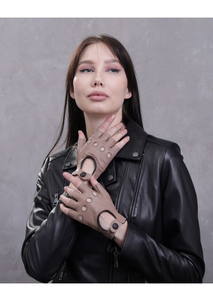 Kadın Kesik Parmak Deri Eldiven indirimleri