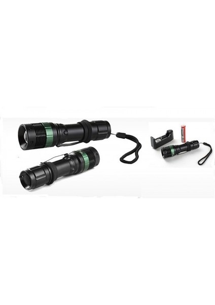 Power Style 500 Lumen 600 Metre Işık Uzantılı Zoomlu Şarjlı El Feneri