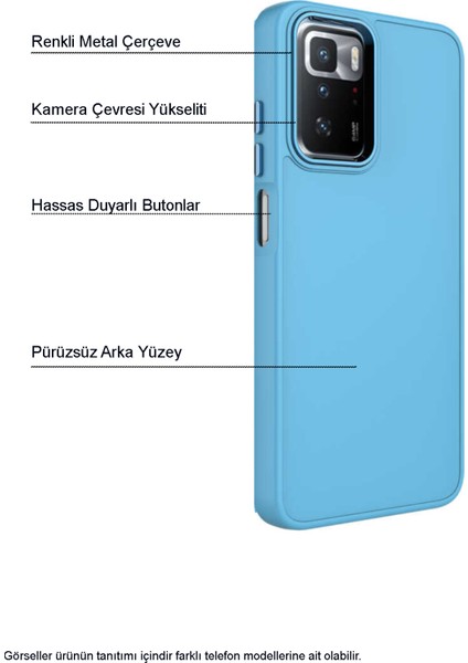 Xiaomi Poco M5S Kapak Renkli Metal Kamera Çerçeveli First Class Içi Kadife Lasnman Kılıf - Lacivert fiyatları