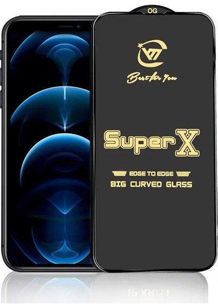 iPhon X, XS Super X Kavisli Ekran Koruyucu Kırılmaz Cam Ultra Kalınlık 0.40MM