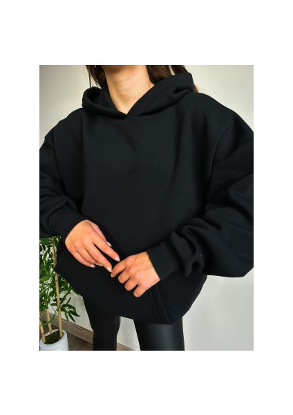 Siyah Oversıze Sweatshirt
