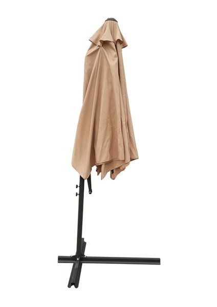 Polyester 3 Metre Ampül Bahçe Şemsiyesi, Balkon Şemsiyesi Kahverengi
