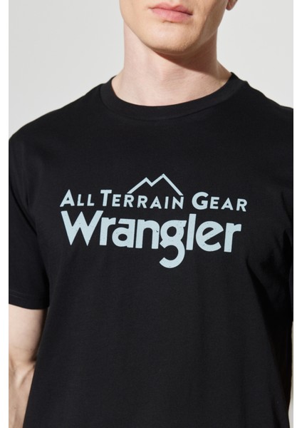 All Terrain Gear Regular Fit %100 Pamuk Bisiklet Yaka Siyah Tişört