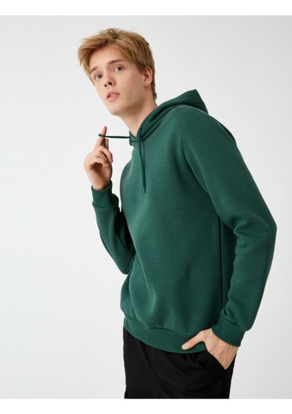 Erkek Yeşil Kapüsonlu Uzun Kollu Sweatshirt fiyatları