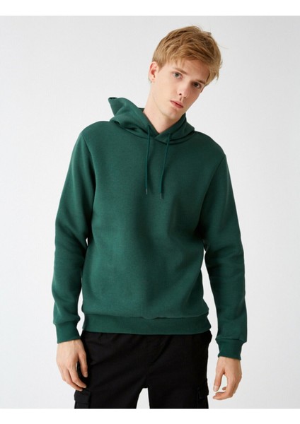 Erkek Yeşil Kapüsonlu Uzun Kollu Sweatshirt modelleri