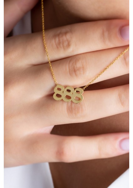 Kadın 925 Ayar Gümüş 888 Melek Sayıları Kolye