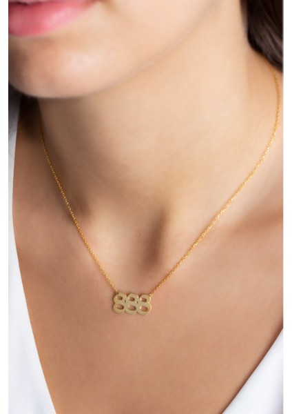 Kadın 925 Ayar Gümüş 888 Melek Sayıları Kolye fiyatları