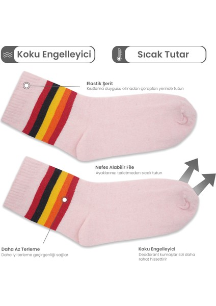 Black Arden Socks 3 Çift Pembe Kadın Kolej Çorap