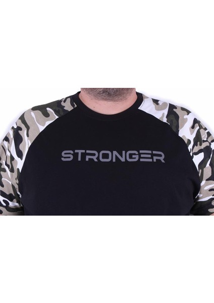 Mocgrande Büyük Beden Raglan Sleeve Camouflage Erkek Tişört 23146 Hakı
